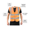 Tr Industrial Orange High Visibility Reflective Class 2 Safety Vest, XXXL TR88054